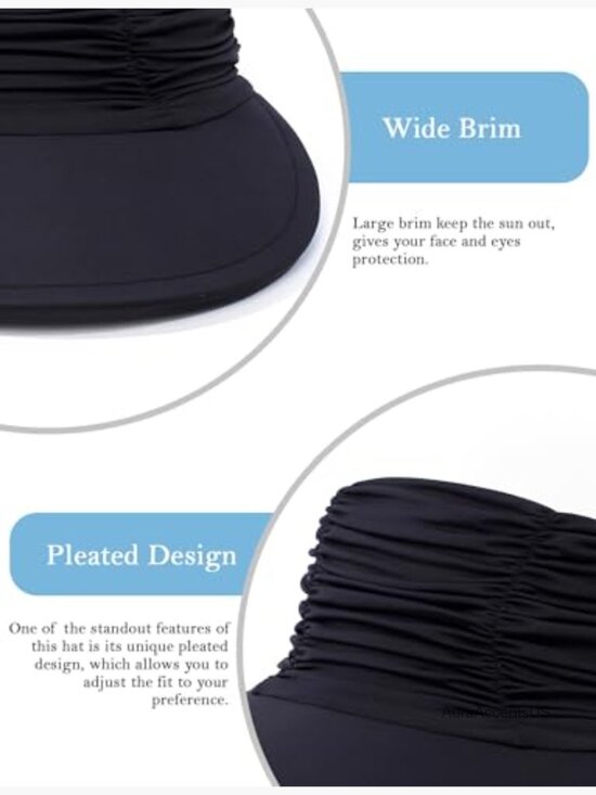 Wide Brim Visor Hat Adjustable UV Protection Summer Ponytail Hat for Beach Golf